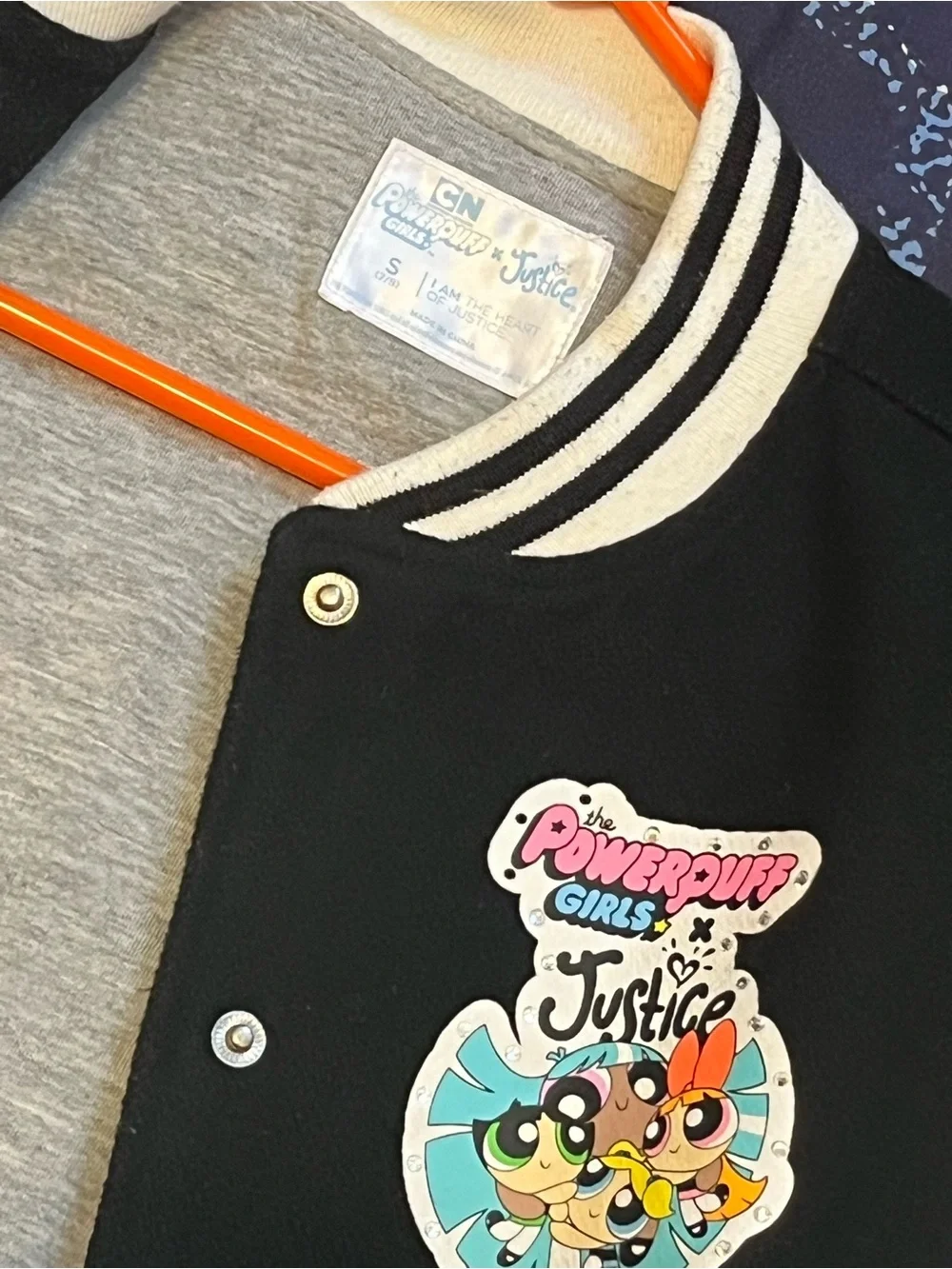 Girls Sz Small Power Puff Girls X JUSTICE Bomber Varsity Jacket